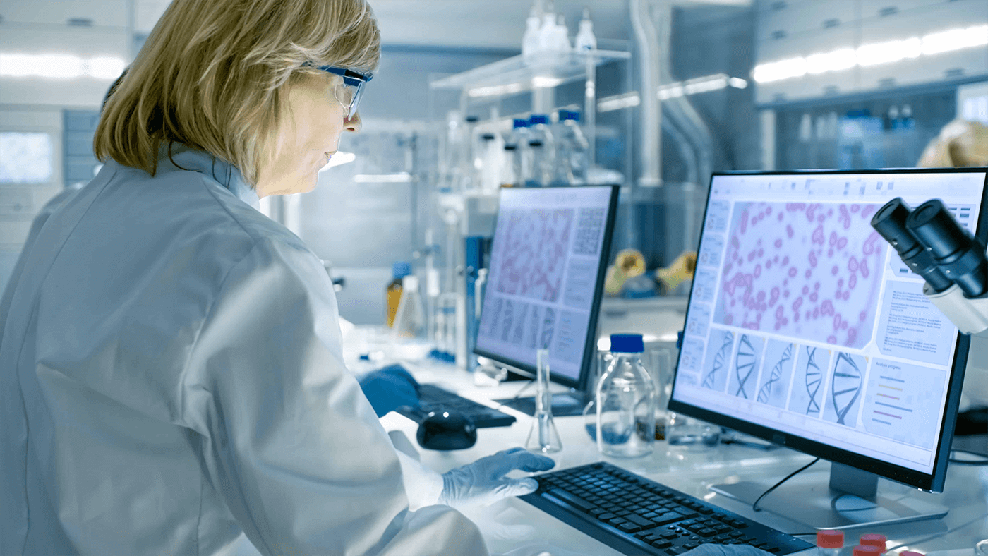A scientist conducting research in a laboratory.